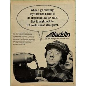 Buddy Hackett Stanley Thermos Aladdin Hunting Humor Print Ad 1970s